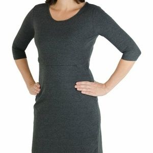 Latched Mama Nursing Dress Large BLACK